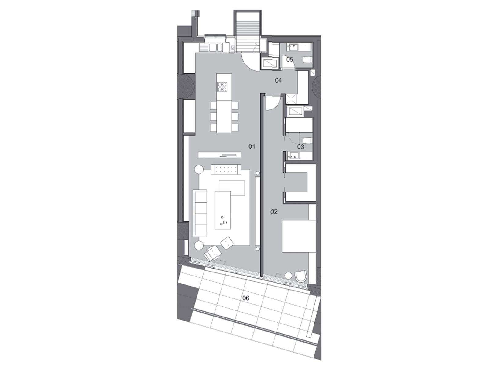 Zorlu Center Luxury Apartments Central 1+1 Floor Plan m2